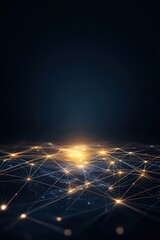 Wall Mural - a black background with a bright yellow line of dots
