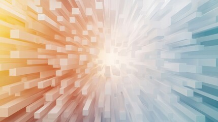 Wall Mural - a colorful, abstract image of a building with white and red blocks