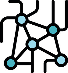 Wall Mural - complex network of interconnected nodes visualizing machine learning algorithms and artificial intel
