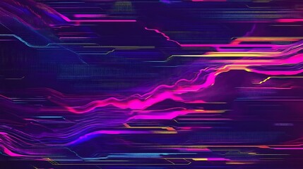 Leinwandbilder - Abstract digital lines, vibrant colors, dynamic background,  futuristic design, potential use in tech presentations