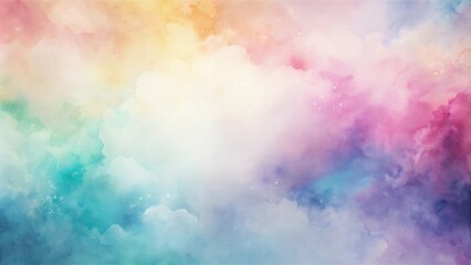 Leinwandbilder - Dreamy Watercolor Background with Soft Pastel Hues and Delicate Splashes of Color