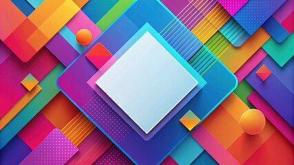 Fototapete - Abstract geometric pattern with vibrant colors and overlapping shapes, creating a dynamic and visually appealing background.
