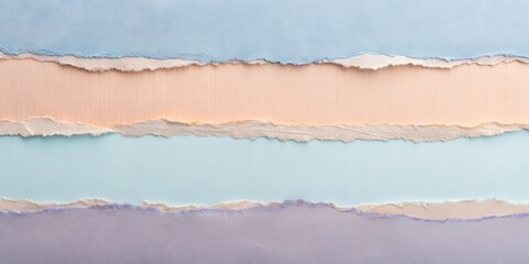 Aufkleber - Pastel Paper Textures with Torn Edges, Creating a Serene and Abstract Background