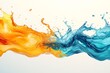 © kurostd - Abstract Orange and Blue Liquid Waves Splashing