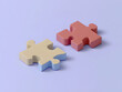 © Muzy Studio - Piezas de rompecabezas 3D conectadas que representan trabajo en equipo, colaboración y resolución estratégica de problemas