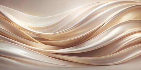 Leinwandbilder - A flowing, elegant beige fabric forms a mesmerizing abstract pattern of soft curves and gentle waves.
