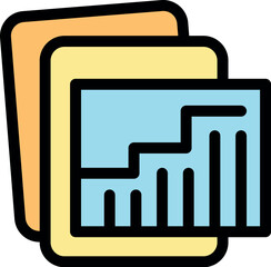 Wall Mural - growing bar chart and statistics data being calculated inside spreadsheet software