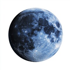 Wall Mural - Blue Moon, Space, Half Moon, Celestial, Isolated, Background, White, Astronomy, Poster, Design