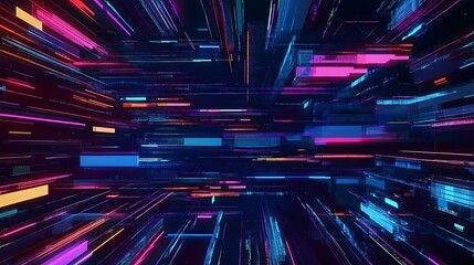 Leinwandbilder - Abstract vibrant digital space