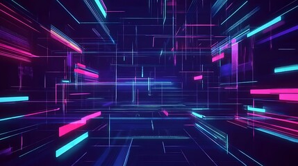 Leinwandbilder - Neon lines futuristic city