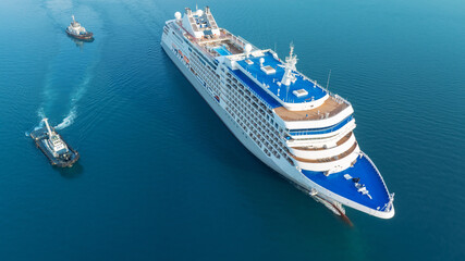 Wall Mural - cruise ship, cruise liners beautiful white cruise ship above luxury cruise in the ocean sea concept 