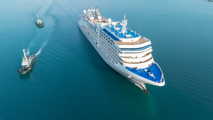 Wall Mural - cruise ship, cruise liners beautiful white cruise ship above luxury cruise in the ocean sea concept 
