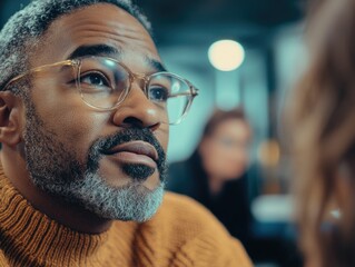 Poster - Contemplative Gentleman with Gray Beard