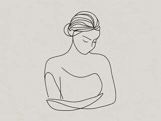 Minimalist artistry portrays a woman’s shape with clean lines.