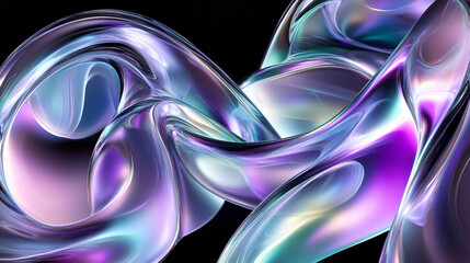 Wall Mural - Abstract structure of smooth translucent curved shapes