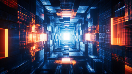 Wall Mural - abstract advanced technology tunnel
