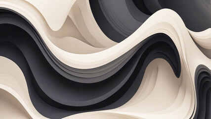 Wall Mural - elegant abstract three dimensional waving shapes