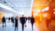 © STwul - Trade show attendees network, orange wall, convention center