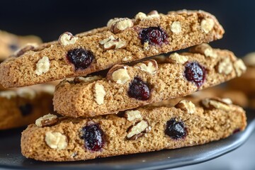 Poster - A stack of delicious cookies sitting on a plate, ready for serving