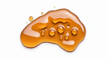 Wall Mural - golden glitter liquid spill on white background