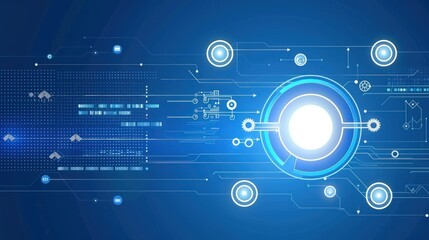 Abstract Technological Background: Futuristic Digital Network Interface