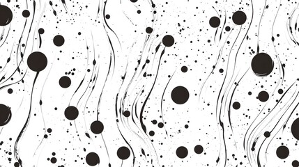 Fototapete - A captivating abstract design featuring a dynamic flowing composition of organic shapes patterns and minimalist elements in a monochrome black and white color scheme