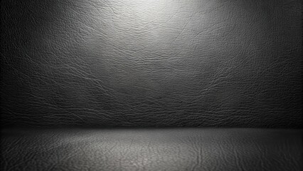 Aufkleber - Dark Leather Texture Background with Subtle Light and Shadows