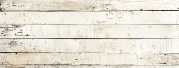 Wall Mural - Panoramic White Washed Wood Texture Background