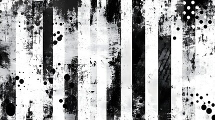 Aufkleber - A striking monochrome abstract background with a dynamic grungy texture made up of overlapping layers of splatters smears dots and lines  The distressed industrial inspired design creates a moody