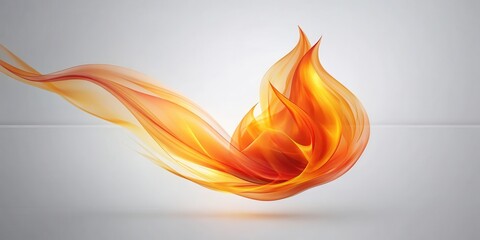 Aufkleber - Abstract Flame Design with Swirling and Layered Orange and Yellow Hues on a White Background