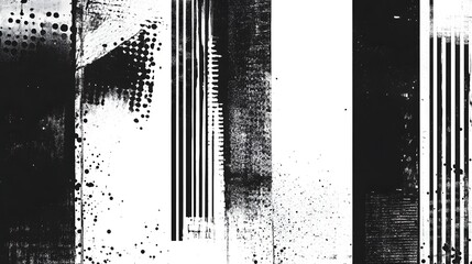 Fototapete - Abstract black and white geometric patterns with lines dots and stripes creating a dynamic modern and minimalist backdrop ideal for graphic design website backgrounds banners wallpapers
