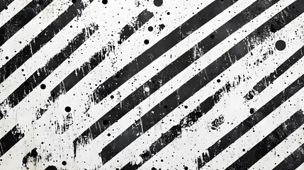 Aufkleber - Abstract grunge background with black and white striped patterns geometric shapes distressed textures and minimalist design elements