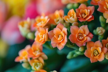 Poster - A detailed view of a cluster of bright orange flowers