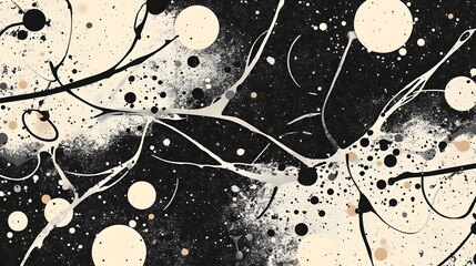 Aufkleber - Abstract monochromatic background with dynamic splatter effect and subtle cosmic or nebula like elements creating a modern experimental and visually intriguing composition