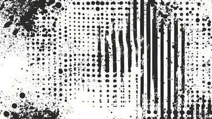 Aufkleber - Abstract monochrome background with a distressed grainy and speckled texture  Featuring a halftone effect and pixelated patterns creating a dynamic modern and experimental visual design