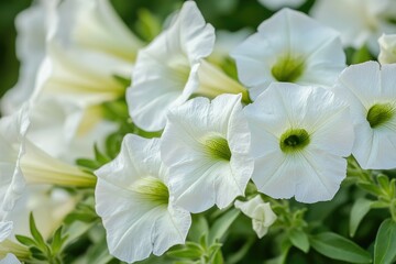 A close-up view of a bouquet of white flowers