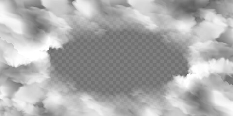 Wall Mural - frame of realistic fog or smoke with transparent special effect