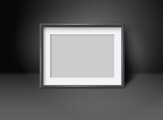 Wall Mural - rectangular blank frame in black interior