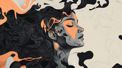 Fototapete - Captivating Swirling Abstract Art Composition with Vibrant Color Splashes and Fluid Movements
