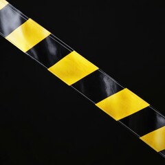 Wall Mural - A yellow and black striped tie on a black background