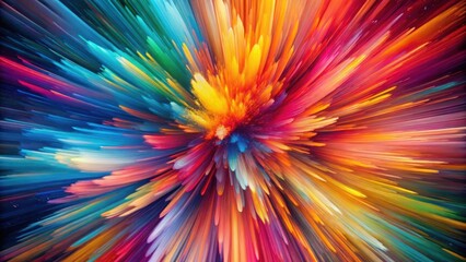 Fototapete - A vibrant explosion of color, a kaleidoscope of hues radiating outward in a dynamic and abstract composition.