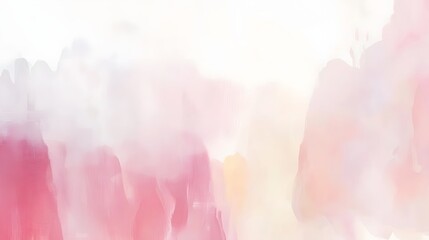 Poster - Dreamy Abstract Watercolor Landscape in Pastel Pink and Hazy Tones   Minimalist Contemporary Digital Art Backdrop