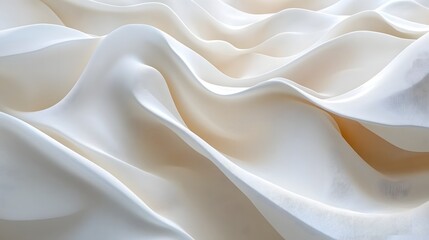 Poster - Elegant Satin Fabric Texture with Flowing Curves and Soft Folds   Luxurious Smooth Silk Material in Neutral Tones for Premium Fashion Interior Design and Creative Backgrounds