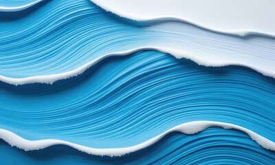 abstract blue and white wave patterns with fluid curves and dynamic texture