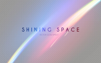 Canvas Print - motion transparent light effect. shining rainbow beams magic background and liquid speed light