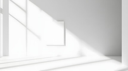 Poster - Minimalist White Bright Architectural Interior with Copy Space for Design