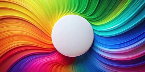 Poster - A Circular White Space Surrounded by a Swirling Array of Vibrant Hues