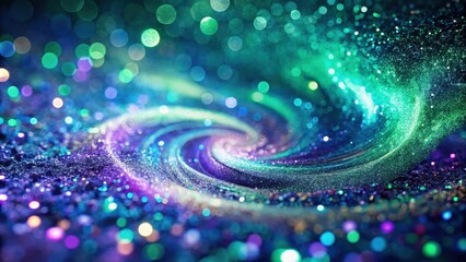 Aufkleber - Abstract Swirling Glitter with Bokeh Lights, Creating a Cosmic and Ethereal Atmosphere