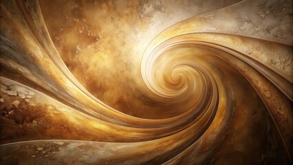 Aufkleber - Abstract Spiral of Golden Hues with Textured Surface