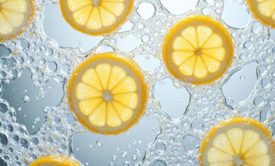 Sticker - Fresh lemon slices in sparkling water